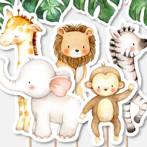 PRINTABLE Safari Animals Centerpieces Pink Safari Birthday - Etsy Finland PRINTABLE Safari Animals Centerpieces Pink Safari Birthday - Etsy Finland