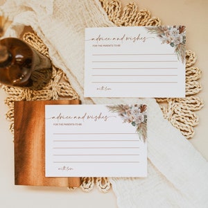 Boho bloemenadvies voor de ouders kaart babyshower advieskaart advies en wensen kaart genderneutraal babyshower NIET bewerkbaar 0142