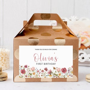 Editable Wildflower Gift Box Label Sticker Favor Sticker Treat Bag Label Template Printable Corjl 0123