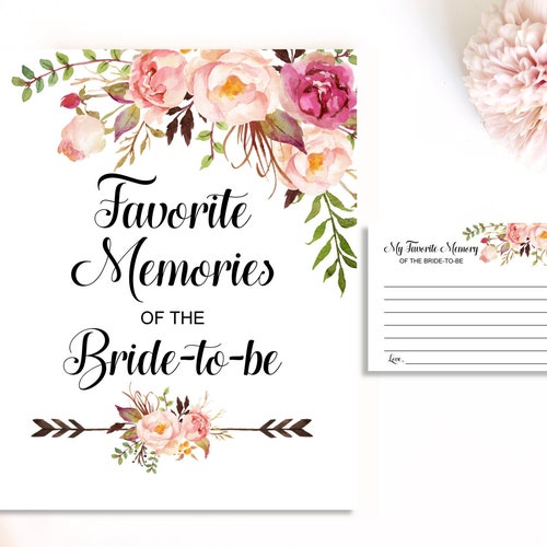 Favourite Memory With the Bride Printable Bridal Shower - Etsy