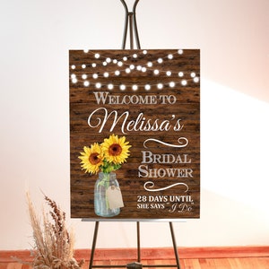 CUSTOM Brautdusche Willkommensschild Printable Blumen Willkommensschild Rustikale Land Western Brautparty Dekor Digitale Datei A74