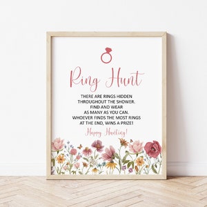 Wildflower Bridal Shower Ring Hunt Game Find The Rings Floral Bridal Shower Garden Tea Party Bridal Shower Game Printable NOT Editable 0123