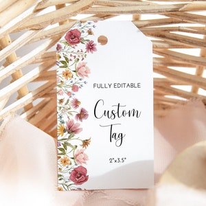 Editable Wildflower Thank You Tag Favor Tag Floral Bridal Shower Baby In Bloom Baby Shower Birthday Favor Tag Template Printable Corjl 0123