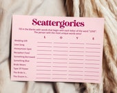 Bridal Scattergories Game Pink and Red Bridal Shower Retro Bridal Shower Game Printable Wedding Scattergories Bold Fuchsia NOT Editable B1 Il_170x135
