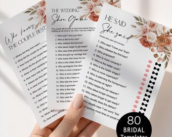 Editable Fall Bridal Shower Games Bundle Boho Bridal Shower Floral Bridal Games Pack Printable Corjl 0131
