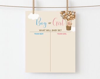 Bear Gender Reveal Voting Board Sign Bearly Wait Baby Shower Sign C14