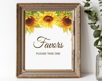 Favors Sign Printable Sunflower Bridal Shower Baby Shower Favor Table Decor Rustic Country Theme Printable Sign NOT Editable A70 B79 C79