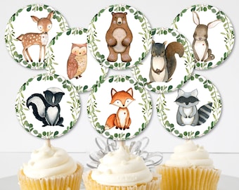 Woodland Baby Shower Cupcake Topper Etsy