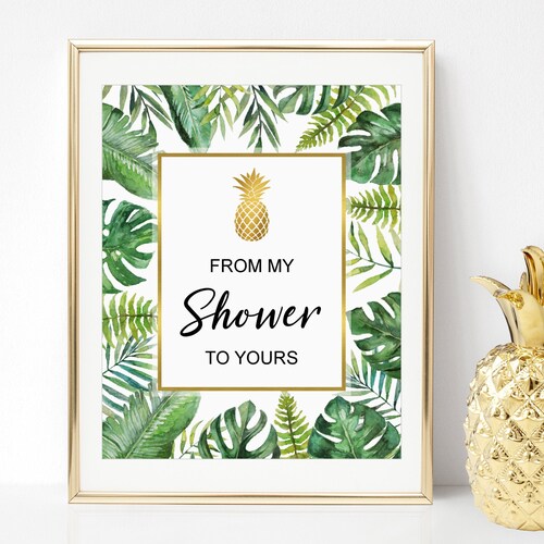 From My Shower to Yours Sign Printable Favors Sign Pink Floral - Etsy