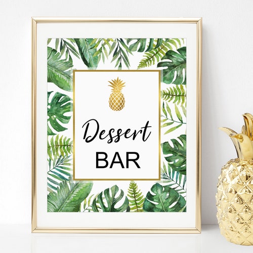 Dessert Bar Sign Dessert Table Sign Hawaiian Luau Tropical - Etsy