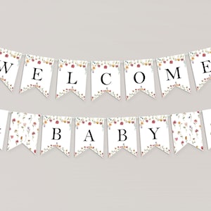 Editable Wildflower Baby Shower Banner Baby In Bloom Colorful Floral Baby Shower Decor Printable Corjl 0123