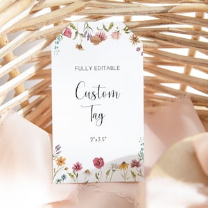 Editable Wildflower Thank You Tag Favor Tag Floral Bridal Shower Baby In Bloom Baby Shower Birthday Favor Tag Template Printable Corjl 0123