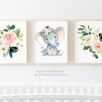 Boy Nursery Art Set of 3 Safari Animals , Tiger , Elephant ...