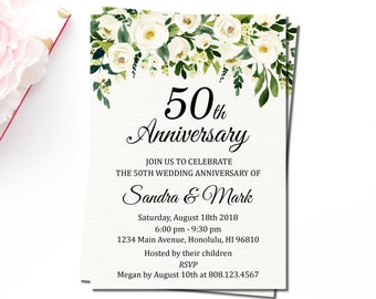 anniversary invitations etsy