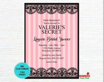 victoria secret pink party invitations etsy
