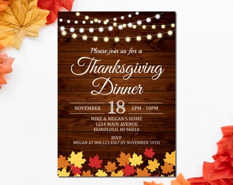 thanksgiving invitations etsy