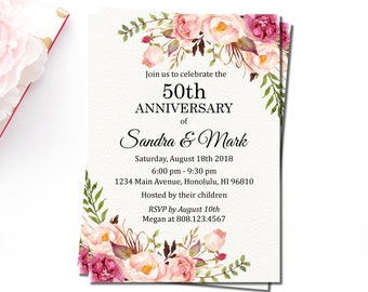 10 year anniversary invitations