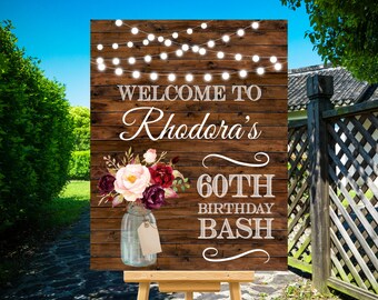 rustic birthday sign etsy