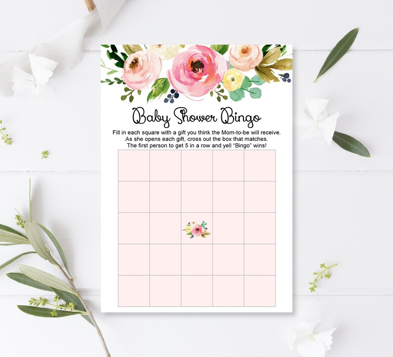 Pink Floral Baby Shower Games Package Girl Baby Shower Games Printable Baby Shower Game Bundle Instant Download C37