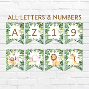 Jungle Safari Animals Banner Jungle Baby Shower Banner Safari Birthday Banner Wild One Party Decor Printable NOT Editable 0127