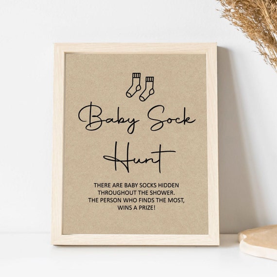 Baby Sock Hunt Sign Baby Shower Game Find the Socks Game Etsy Canada