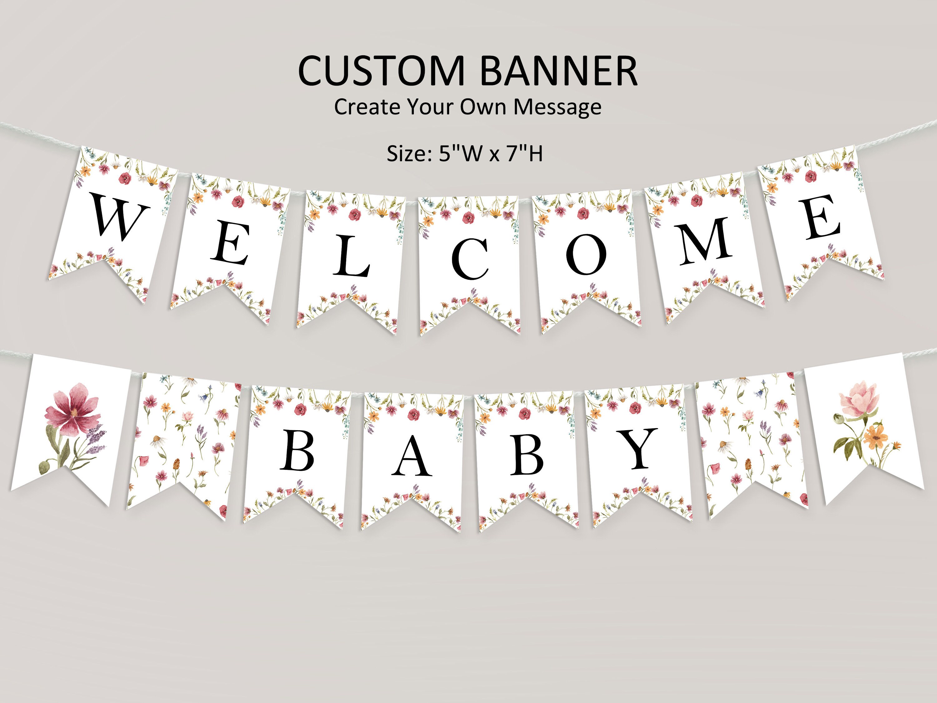 Editable Wildflower Banner Template Colorful Flowers Custom Banner ...
