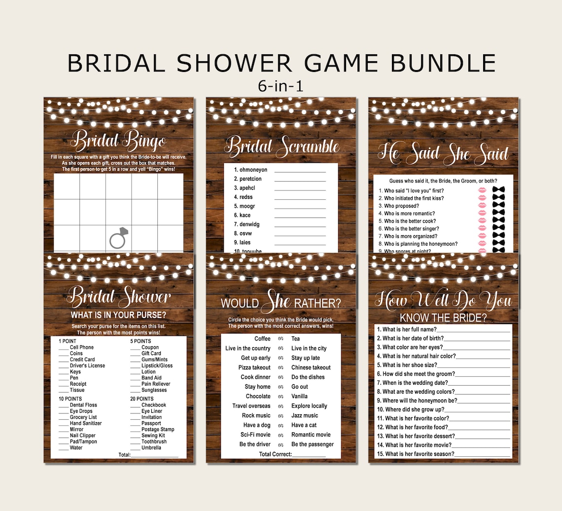 Rustic Bridal Shower Game Bundle Country Wedding Couples Etsy rustic-bridal-shower-game-bundle-country-wedding-couples-etsy