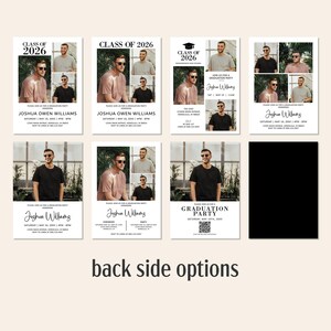 Editable Graduation Announcement Class of 2026 Bold Modern Graduation Photo Card Grad Invitation Template Corjl 0143 image 3