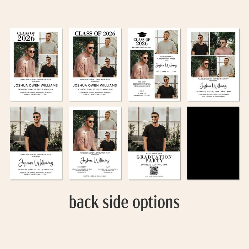Editable Graduation Announcement Class of 2026 Bold Modern Graduation Photo Card Grad Invitation Template Corjl 0143 image 3