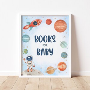 Weltraum Babyparty Bücher für Baby Zeichen Galaxy Babyparty Weltraum Planeten Astronaut Babypartydekor Druckbar NICHT bearbeitbar C13