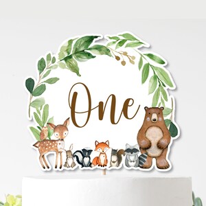 PRINTABLE Woodland Cake Topper Woodland First Birthday Cake Topper ...