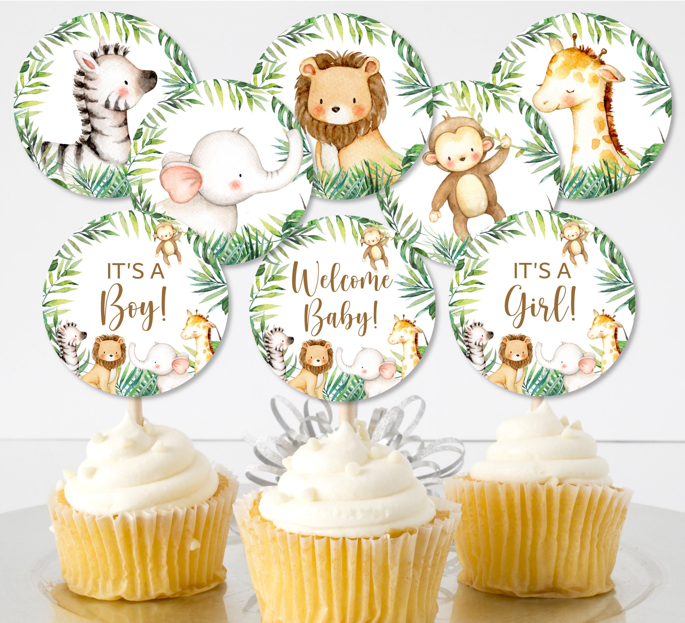 7pcs Toppers De Cupcakes À Thème Jungle Safari Pour La - Temu Canada