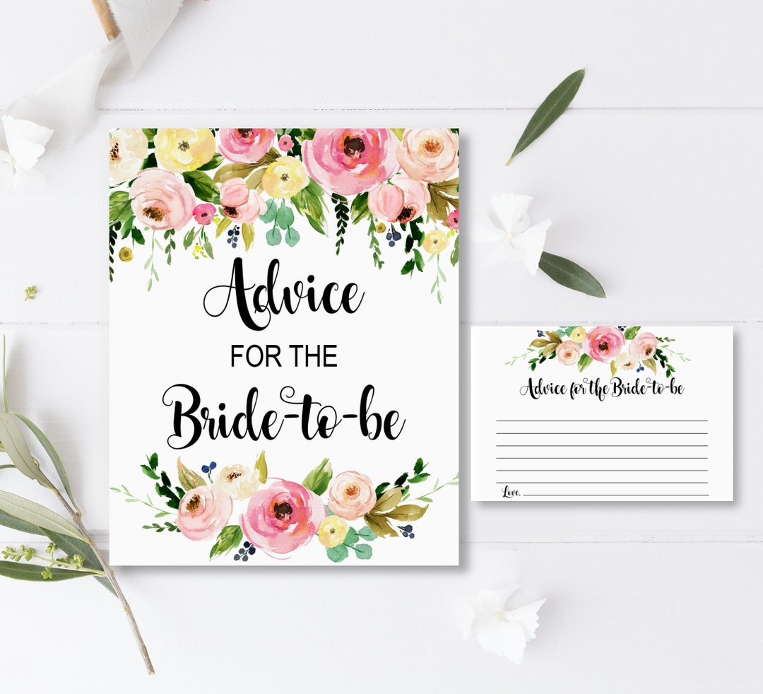 Advice for Bride to Be Cards Bridal Shower Advice Cards and Etsy