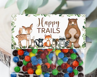 Woodland Treat Bag Topper Trail Mix Bag Toppers Woodland Baby Shower Woodland Birthday Forest Party Favor Printable  0120