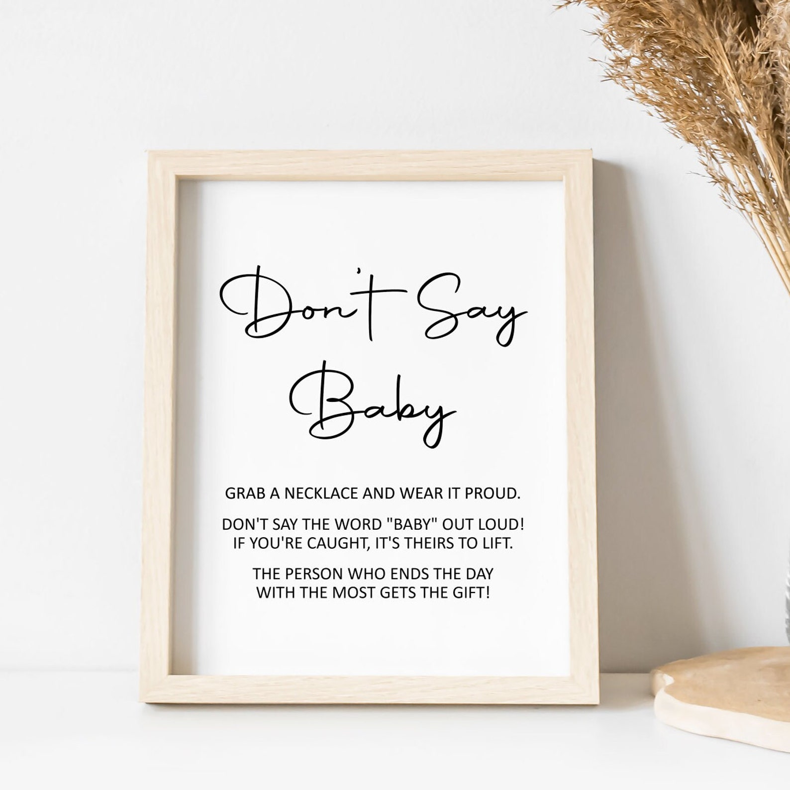 Don't Say Baby Necklace Game Baby Shower Game Printable - Etsy