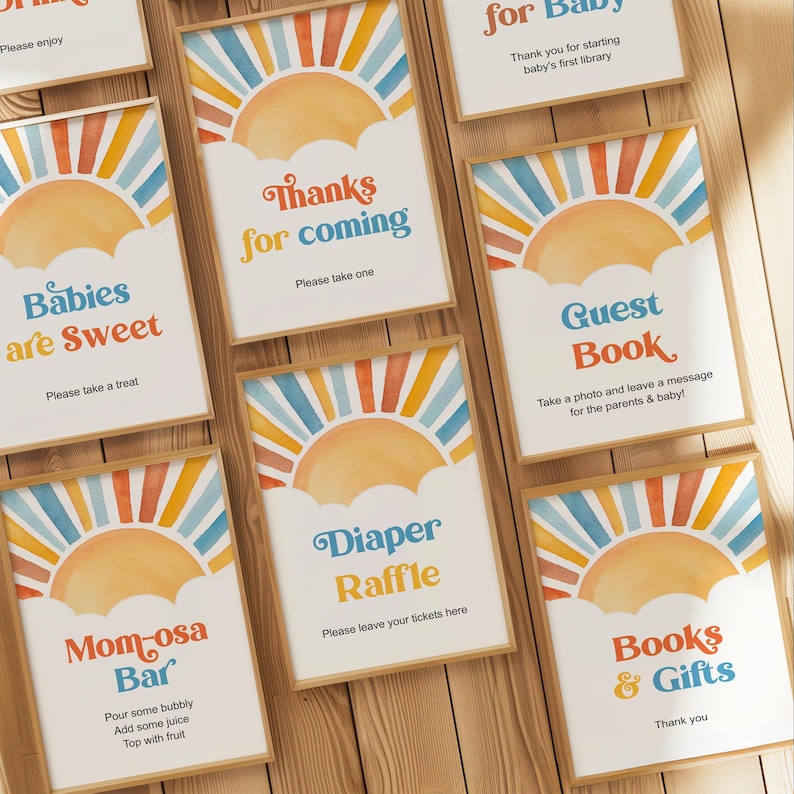 Editable Here Comes the Son Baby Shower Invitation, Boy Boho Sunshine Baby Shower Invite Printable Template, Corjl 0160 image 18