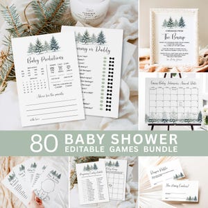 Editable Winter Baby Shower Games Bundle Baby It's Cold Outside Baby Shower Gender Neutral Baby Shower Games Printable Template Corjl 0134