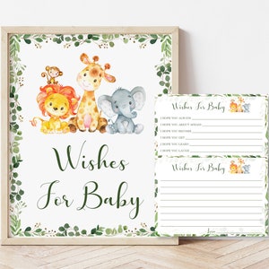 Wenskaarten voor baby's Wenskaarten voor baby's Jungle babyshower activiteitenadvies Afdrukbaar Jungle dieren Safari babyshower NIET bewerkbaar 0128