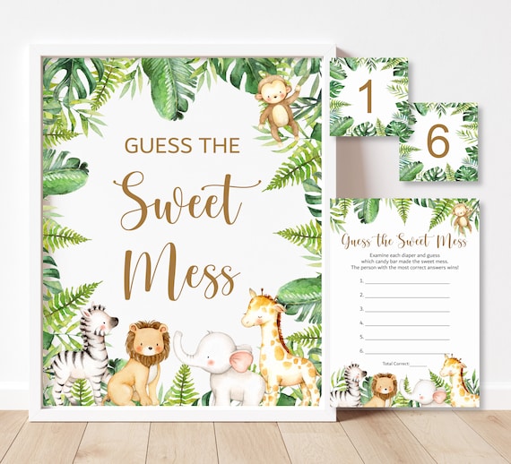 Jungle Theme Baby Shower Games Printable Safari Baby Shower Game The