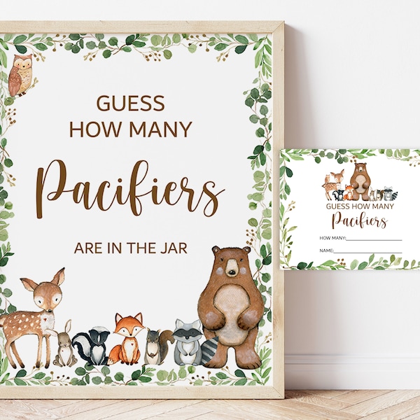 Guess How Many Pacifiers Baby Shower Game - Etsy