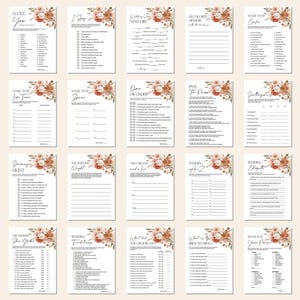 Editable Fall Bridal Shower Games Bundle Boho Bridal Shower Floral Bridal Games Pack Printable Corjl 0131 image 3