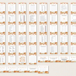 Editable Fall Baby Shower Games Bundle Pumpkin Baby Shower Games ...