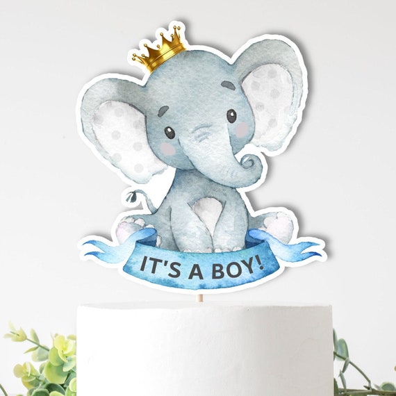Elephant cake topper store baby shower boy