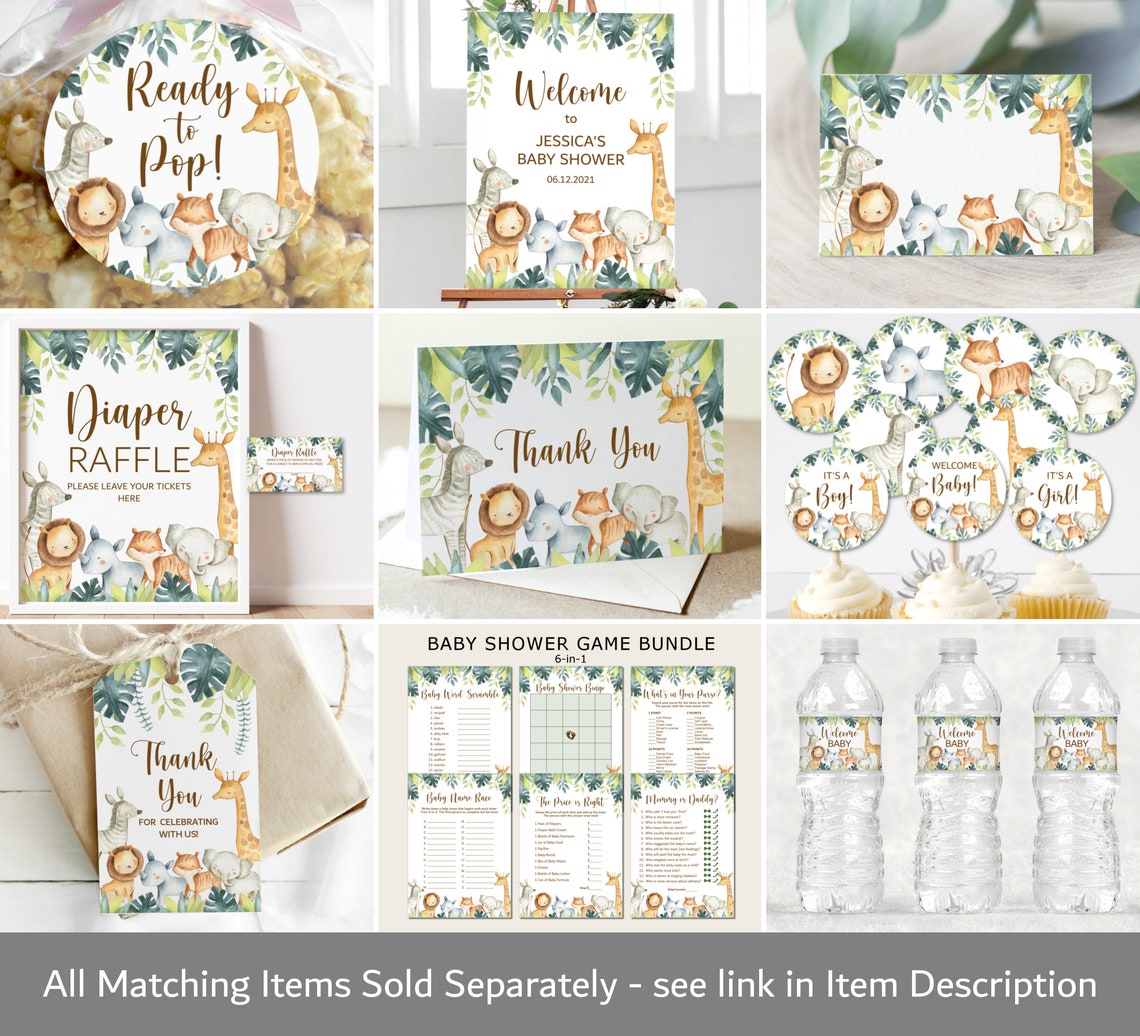 Guess the Sweet Mess Game Safari Baby Shower Jungle Baby - Etsy