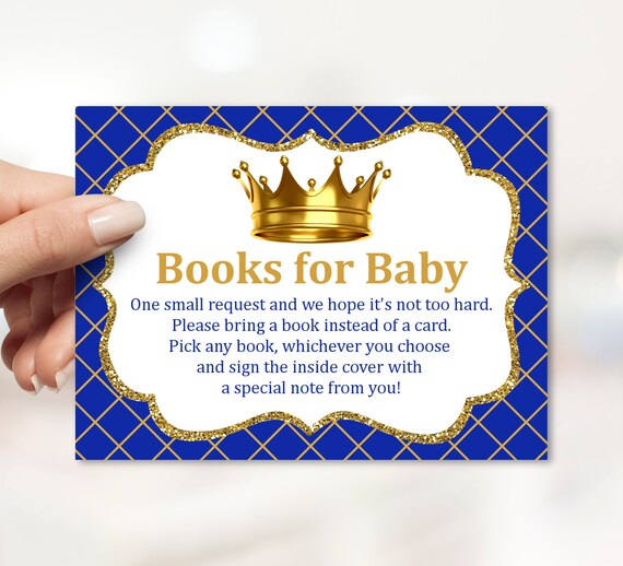 Books For Baby Card Royal Prince Baby Shower Please Bring A Book Instead of a Card Book Request Card Instant Download C26 Il_570xn