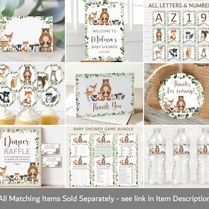 Woodland Animals Banner Greenery Woodland Baby Shower Banner Woodland Birthday Banner Forest Animals Printable NOT Editable 0120 image 10