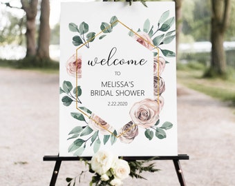 Custom Boho Welcome Sign Welcome Poster Boho Bridal Shower Baby Shower Decorations Dusty Rose Wedding Sign Printable File B98 C96