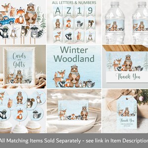 PRINTABLE Winter Woodland Animals Centerpieces Woodland Cutouts Woodland Cake Topper Baby Shower Birthday Decorations NOT Editable 0119 image 7