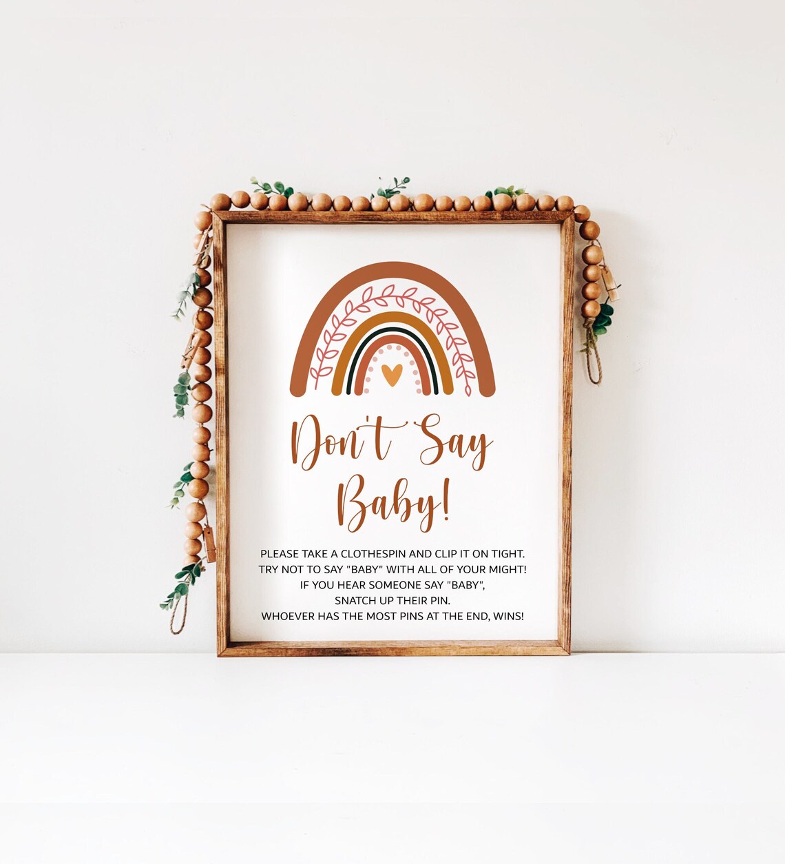 Don't Say Baby Clothespins Game Rainbow Baby Shower Game Etsy