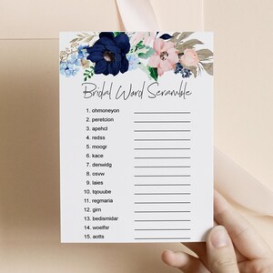 Bridal Word Scramble Game Boho Bridal Shower Jeu de recherche de ...